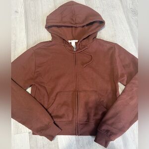 Brown Zip-Up Hoodie